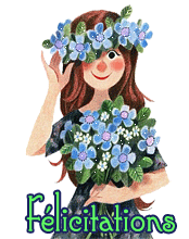 Gif animé félicitations collier de fleurs